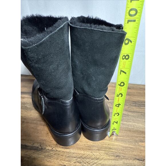 Aquatalia Black Leather Boots Women's Size 10 Made in Italy Shearling Lined EUC - Picture 5 of 9